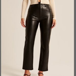 Abercrombie Curve Love Vegan Leather Ankle Straight Pant